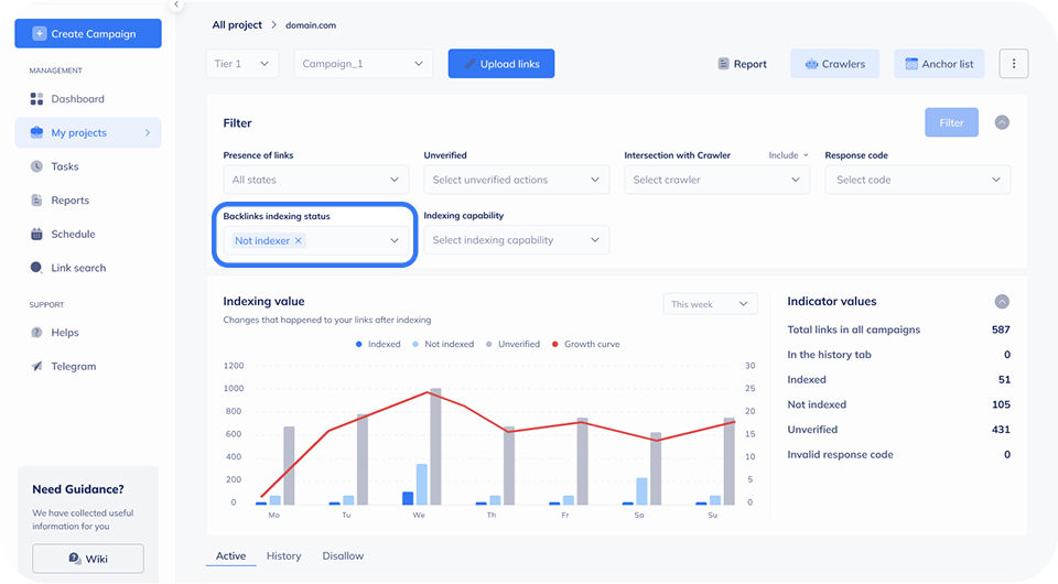 Массовая проверка индексации сайта