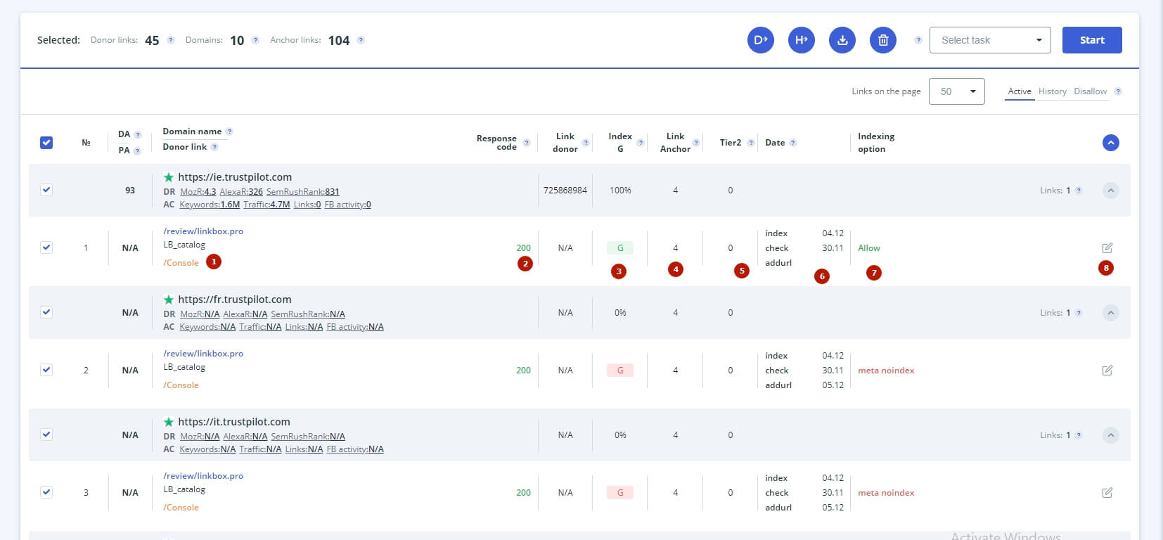 backlink count